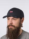 Бейсболка LEVIS арт. D7723-0002 Housemark Flexfit Cap (regular black)